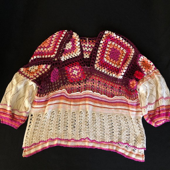Rare Free People Call Me Crochet Top Sz M-L - Picture 11 of 17